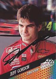 AUTOGRAPHED Jeff Gordon 1994 Finish Line Racing (#24 DuPont Rainbow Rookie)  Hendrick Motorsports Vintage Signed NASCAR Collectible Trading Card with ...
