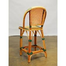 French Rattan Maison Gatti Bistro Bar Stools Pair Bar Stools Stool Parisian Bistro Chairs