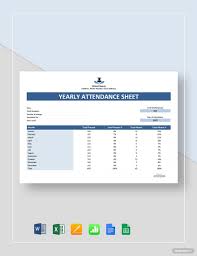 Free Yearly Attendance Template Download 1 Sheets In Microsoft Word Excel Apple Pages Numbers Google Docs Sheets In 2020 Templates Website Template Design Responsive Website Template