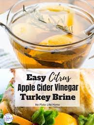 Easy Citrus Apple Cider Vinegar Turkey Brine Brine Recipe Turkey Brine Recipes Turkey Brine