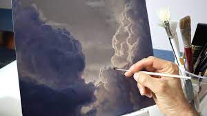 Paint an undercoat in the color of your sky, remember to blend your sky from dark at the top to very pale at the bottom. How To Paint Clouds Realistic Storm Cloud Painting Tutorial Youtube