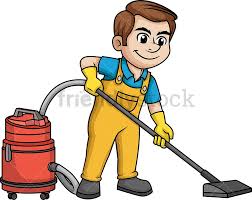 Man Vacuuming The Floor Cartoon Clipart Vector Friendlystock Cartoon Clip Art Cartoon Silhouette Drawing Cartoon mother daughter cleaning together. pinterest