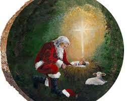 Santa And Baby Jesus Etsy