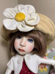 Sunday hats made to fit small 12" Stella/ dolls (with 7.5-8” head) by  Connie Lowe/BJD dolls like Meli/Hazel