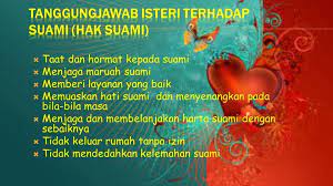 Apabila bercakap tentang tanggungjawab isteri kepada suami dalam perkahwinan, pasti ramai yang memikirkan tentang isu urusan rumah tangga saja. Ketahui Tanggungjawab Rumahtangga Bahagia Selamanya Facebook
