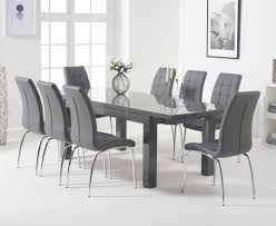 Match your extending dining table with our stylish dining chairs. Dark Grey Extending Gloss Dining Table 8 Chairs Homegenies