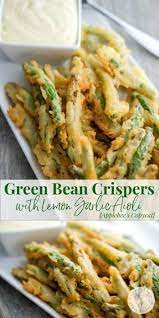 The crispy phyllo exterior adds an extra special touch. Green Bean Crispers With Lemon Garlic Aioli Lemon Garlic Aioli Green Beans Appetizer Recipes