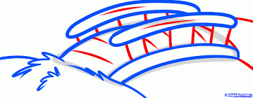 Draw the ridges of the mountains. How To Draw A Bridge For Kids Step By Step Bridges Landmarks Places Free Online Drawing Tutorial Added How To Draw A Bridge Guided Drawing How To Draw A