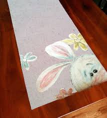 Tischlaufer Tischdekoration Weihnachtsdekoration Ostern Osterhase Hase Peinture Abstraite Osterprojekte Ostern Osterhase Diy Ostern
