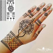 Getting a hand tattoo is a huge commitment. Henna Temporary Tattoo Realistic Transfer Sticker Flower Pendant Garter Chain Lace Hand Leg Arm Black Bride Womens Kids Buy Online In Antigua And Barbuda At Antigua Desertcart Com Productid 65932763