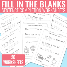 Keep track of your answers with this accompanying handout. Fill In The Blanks Sentence Completion Worksheets Easy Peasy Learners
