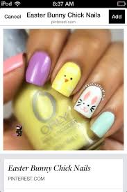 Contrasting maize and black are beautifully accented with just a touch of glitter. Easy Easter Nail Designs For Short Nails Easter Nails Easter Nail Art Designs Bunny Nails