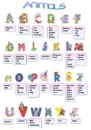 Library card number or ez username pin or ez password. Animals Alphabet Esl Worksheet By E Burcu