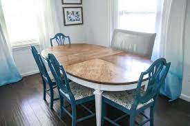 No need to live with an outdated dining table when there are so many options for updating and making over your table! How To Refinish A Worn Out Dining Table Lovely Etc