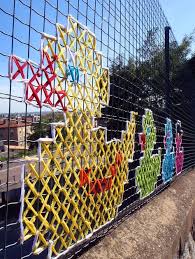 19 Artists Creatively Pushing The Boundaries Of Embroidery Garden Crafts For Kids Collaborative Art Fence Art