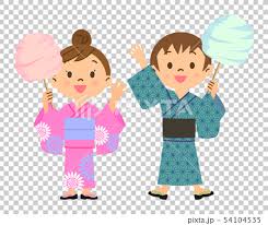 Children Eating Cotton Candy In A Yukata Stock Illustration 54104535 Pixta Obese overweight man kids eating sugar candy donut junk food vector. children eating cotton candy in a