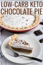 Perfect, silky creamy, decadent chocolate cream pie needs to be in your life (like, yesterday, hello). Keto Chocolate Pie Sugar Free Gluten Free Low Carb Yum