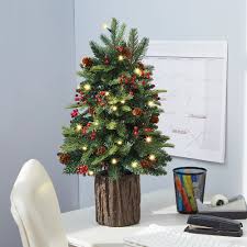 Christmas central has a wonderful assortment of decorative tabletop christmas trees for any holiday decor style. Tabletop Prelit Christmas Tree Hammacher Schlemmer