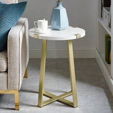 I just realized that the side table is taller than the coffee table, which makes sense, but it also means that they can't nest in one another. Home Kitchen Bedroom Furniture For Small Spaces White Faux Marble Grey Black By Aojezor Accent Tables Round Side Table Metal End Table Telephone Small Tables For Living Room Telephone Tables