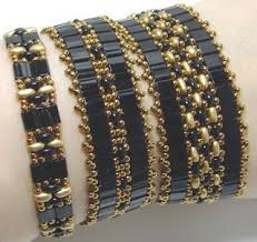 Around The Beading Table New Pattern Uploaded Tila Twin Bands Beaded Bracelet Patterns Beaded Bracelets Bead Jewellery