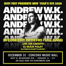 The partiest man on the planet. Andrew W K Riot Fest