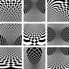 Black And White Optical Illusion Background Optical Illusion Backgrounds Set Vector Op Art Optical Illusions Art Optical Illusion Drawing Illusion Art