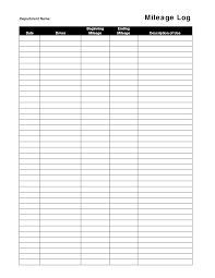 Printable Mileage Log Template Schedule Templates Budget