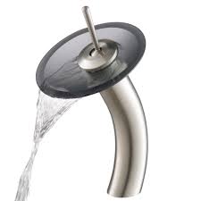 When it comes to performance, this doesn't disappoint, too. Waterfall Bathroom Faucet With Frosted Black Glass Disk In Satin Nickel