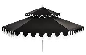 Black And White Outdoor Umbrella With Lights Daiana Two Tier Fringe Patio Umbrella Black In 2020 Outdoor Patio Umbrellas Patio Umbrellas Patio Umbrella