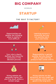 Working At Startup Vs Big Company Comparison The Way Factory Start Up New Job Congratulations Learning Process