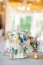 White Oaks Ranch Wedding By Apryl Ann Southern Weddings Wedding Centerpieces Peach Wedding Centerpieces Blue And Blush Wedding