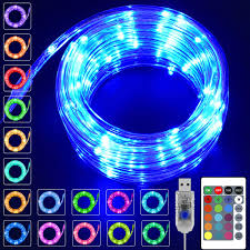 Amazon Com Knonew Led Rope Lights 16 Colors Changing 100 Led 33ft Usb Powered Fairy Rope Light With Remote Indoor Decorative Lighting For Wedding Christmas Waterproof Outdoor Garden Stairs Balcony Party Home Improvement