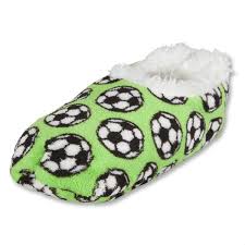 Snoozies Black Soccer Slippers Model 100 S282bw