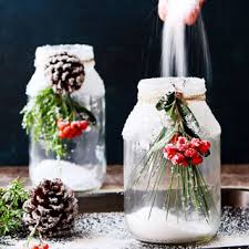 Snowy Diy Mason Jar Centerpieces 5 Minute 1 Decorations A Piece Of Rainbow