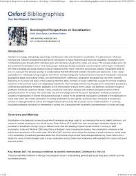 Pdf Sociological Perspectives On Socialization