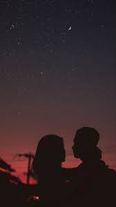 Download Wallpaper 1080x1920 Couple Silhouettes Hugs Night Starry Sky Samsung Galaxy S4 S5 N Wallpaper 1080x1920 Starry Sky Couple Shadow Aesthetic Night