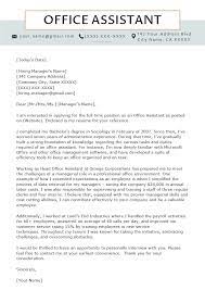 Office Assistant Cover Letter Example Tips Resume Genius