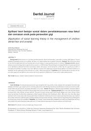 Asas bidang psikologi melihat pendidikan sebagai proses membantu pembelajaran seseorang murid untuk memperkembangkan potensinya dan membentuk sahsiahnya. Pdf Aplikasi Teori Belajar Sosial Dalam Penatalaksanaan Rasa Takut Dan Cemasan Anak Pada Perawatan Gigi Application Of Social Learning Theory In The Management Of Children Dental Fear And Anxiety