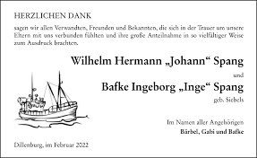 Traueranzeigen von Bafke Ingeborg Spang