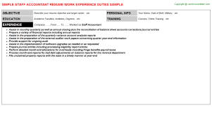 Download sample resume templates in pdf, word formats. Staff Accountant Resume Sample