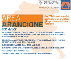 Intanto mi chiedo se il governo aveva dati diversi e nuovi sul friuli venezia giulia perché non ce li ha comunicati prima, ad esempio giovedì quando abbiamo emanato la nuova ordinanza. Covid 19 Friuli Venezia Giulia In Zona Arancione Fino Al 6 Gennaio La Ricordella Della Protezione Civile Ilfriuliveneziagiulia