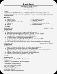 Resume CV: How To Have Nanny Resume