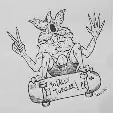 Totally Tubular Demogorgon Strangerthings Just a few easy steps to follow and you will be drawing a monkey of your own. totally tubular demogorgon