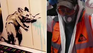 Banksy left a note for hospital workers, saying: Banksy S Face Nearly Shown In Footage Of Him Vandalising London Tube With Coronavirus Art Newshub