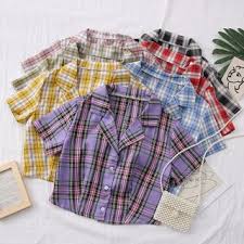 Say hello to your new layering hero with a frilled detail cropped blouse or crochet top. Babique Short Sleeve Plaid Crop Shirt Yesstyle
