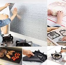 Kitchen oil proof stickers high temperature ceramic tile self adhesive aluminum foil wall stickers cabinet stove hood waterproof stickers h 90x60cm 35x24inch emoyi kitchen golden. Buy Kitchen Oil Proof Waterproof Sticker Aluminum Foil Kitchen Stove Cabinet Stickers Self Adhesive Wallpapers Diy Wall Stickers 61cm X 1 5 Meter At Best Price In Pakistan