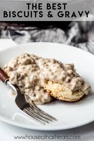 Biscuits And Gravy Without Sausage Homemade Biscuits And Gravy Is A Time Honored Classic American Breakfast Recipe Made With In 2020 Homemade Biscuits Best Biscuits And Gravy Homemade Gravy For Biscuits