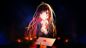 She is emotionally intelligent and knows how to please people. Brunette Purple Eyes Blush Anime Girls Anime Letter Pov School Uniform 1920x1080 Wallpaper Wallhaven Cc