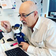 Peter Mac's Chief Medical Officer Dr David Speakman has been inducting some  new recruits today! Meet our new team of bear doctors. The adorable  characters were knitted and donated by 77 year