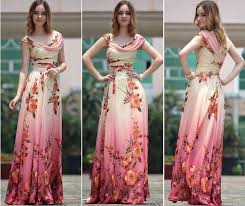 Free Shippment Bohemian Style High Quality Long Flower Imprinted Prom Evening Party Dress I Best Formal Dresses Fashion Dress Party Bohemian Style Prom Dresses